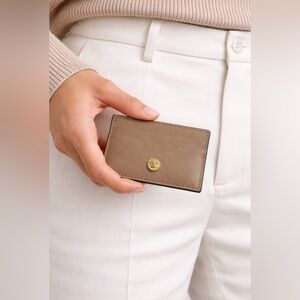 Versace Tan and Gold Card Holder NWT. Unisex